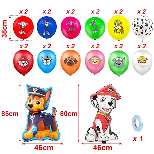 Patrulla Canina Cumpleaños Decoracion,Patrulla de Foil Balloons 12 Tipos Estilo Globo Látex 12 Pulgadas,Globos Patrulla Canina Cumpleaños,Globos Cumpleaños Niño,para Patrol Giveway Fiestas Deco