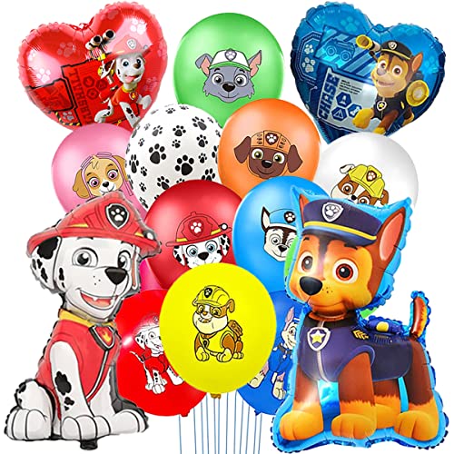 Patrulla Canina Cumpleaños Decoracion,Patrulla de Foil Balloons 12 Tipos Estilo Globo Látex 12 Pulgadas,Globos Patrulla Canina Cumpleaños,Globos Cumpleaños Niño,para Patrol Giveway Fiestas Deco