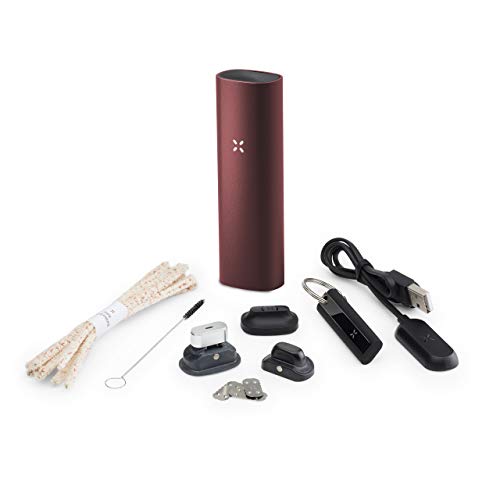 PAX 3 Vaporizador Portátil Premium, Hierba Seca, Concentrado, 10 Años de Garantía, Kit Completo, Burgundy.