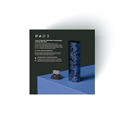 PAX 3 Vaporizador Portátil Premium, Hierba Seca, Concentrado, 10 Años de Garantía, Kit Completo, Midnight Rain.