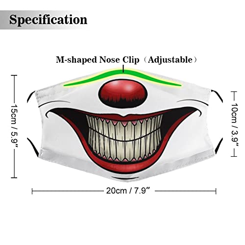 Payaso Sonriente Máscaras De Algodón Unisex Reutilizables, Lavables, Máscaras / 2 Piezas 15x20x10cm