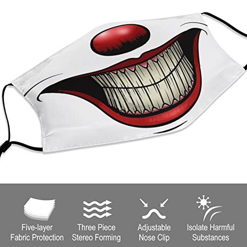 Payaso Sonriente Máscaras De Algodón Unisex Reutilizables, Lavables, Máscaras / 2 Piezas 15x20x10cm