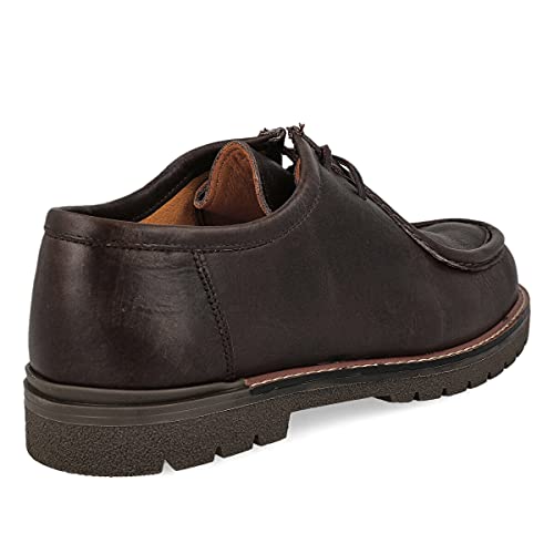PAYMA - Mocasín Wallabee de Piel Hombre. Náuticos Sport de Cordones. Zapatos de Cordones Hombre Tipo Derby Brogue. Piso de Goma. Color: Marrón Chocolate. Talla EU 42