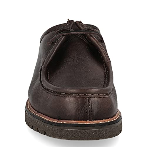 PAYMA - Mocasín Wallabee de Piel Hombre. Náuticos Sport de Cordones. Zapatos de Cordones Hombre Tipo Derby Brogue. Piso de Goma. Color: Marrón Chocolate. Talla EU 42