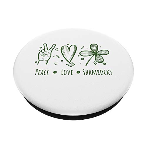 Peace Love Shamrocks Día de San Patricio de San Patty 2021 PopSockets PopGrip Intercambiable
