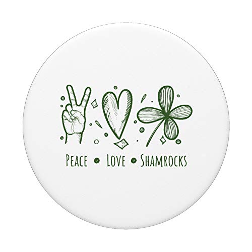 Peace Love Shamrocks Día de San Patricio de San Patty 2021 PopSockets PopGrip Intercambiable