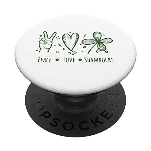 Peace Love Shamrocks Día de San Patricio de San Patty 2021 PopSockets PopGrip Intercambiable