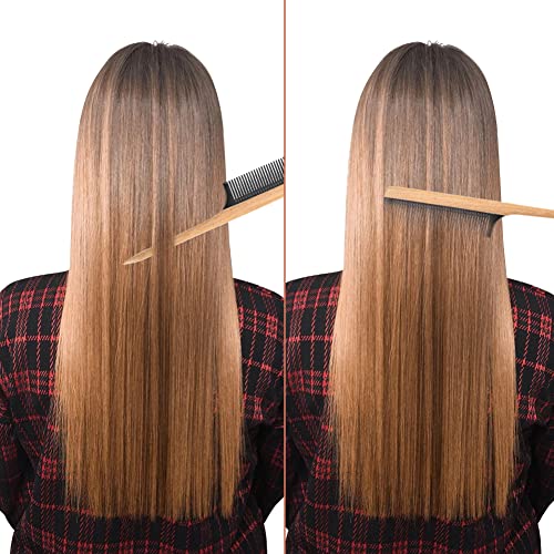 Peine madera Peine de cola de rata Peine antiestático de madera Sándalo verde Cuernos de búfalo Peine de cola puntiaguda Peine de peluquería Peine desenredante para hombres y mujeres