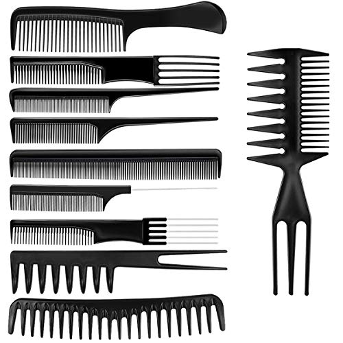 Peines para el peinado del cabello, Netspower 10Pcs Peluquería profesional Peine para el cabello Peine en peine Accesorios para la peluquería Gadgets Set Herramientas de peluquería con bolsa
