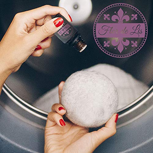 Pelotas para secadora con aceite esencial Lavanda, perfecto perfume natural para tu ropa, bola de lana, bolas de secadora reutilizables, función amortiguadora, ambientador