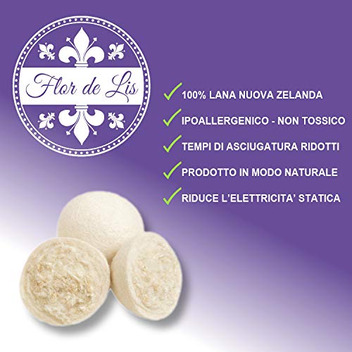 Pelotas para secadora con aceite esencial Lavanda, perfecto perfume natural para tu ropa, bola de lana, bolas de secadora reutilizables, función amortiguadora, ambientador