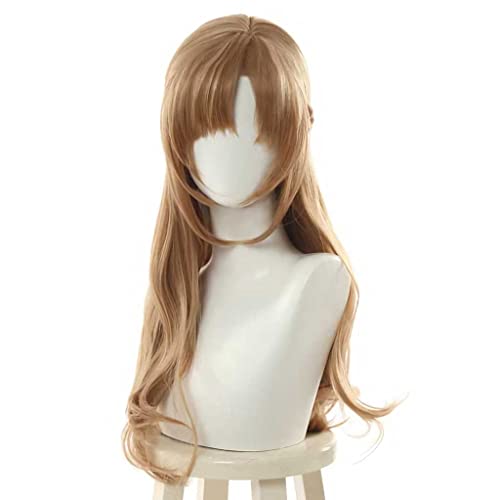 Peluca Cosplay Anime，Peluca Do You Love Your Mom and Her Two-Hit Multi-Target Attacks Mamako Oosuki，Brown Long Wavy Peluca Cosplay,Con red de peluca gratis,Halloween Hair,Para Cosplay De Fiesta ​Diari