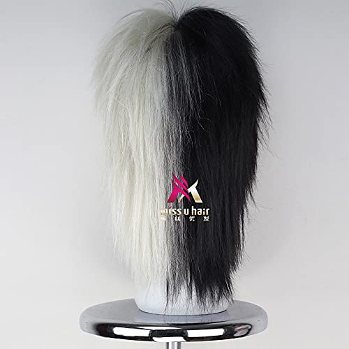 Pelucas sintéticas Pelucas de cosplay LeBlanc LOL Recto Raya en medio Peluca Corta Negro / Blanco Pelo sintético 20 pulgada Mujer Diseño de moda Cosplay Blanco fresco hairjoy