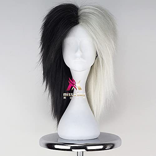 Pelucas sintéticas Pelucas de cosplay LeBlanc LOL Recto Raya en medio Peluca Corta Negro / Blanco Pelo sintético 20 pulgada Mujer Diseño de moda Cosplay Blanco fresco hairjoy