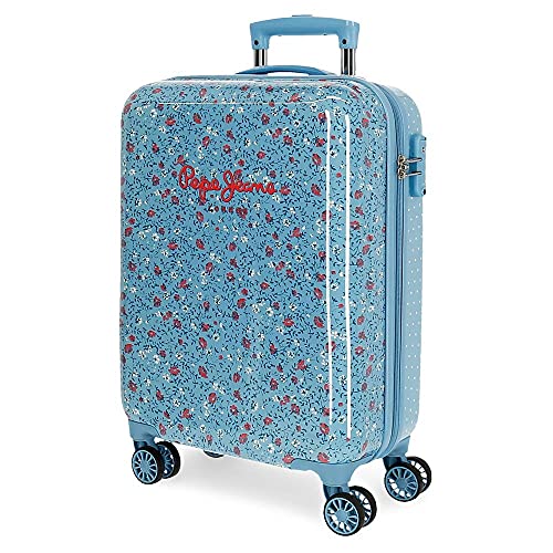 Pepe Jeans Ava Maleta de Cabina Azul 38x55x20 cms ABS Cierre TSA 34 L 2,5 kgs 4 Ruedas Dobles Equipaje de Mano