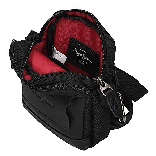 Pepe Jeans Counter Bandolera Negro 12x15x3,5 cms Poliéster y PU