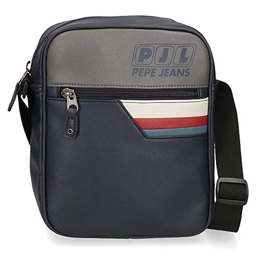 Pepe Jeans Eighties Bandolera Grande Azul 20x25x6,5 cms Piel Sintética