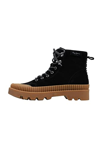 Pepe Jeans London Ascot Desert, Botas Modernas Mujer, 999 Negro, 36 EU