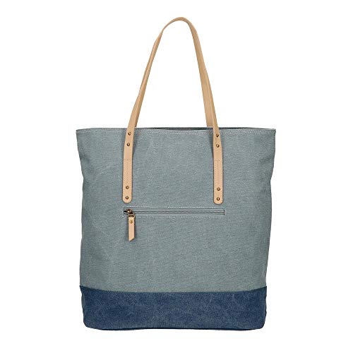 Pepe Jeans Tana Bolso Shopper Azul 35x40x11 cms Algodón, Poliéster y PU.