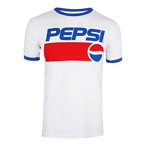 Pepsi 1991 Camiseta, Blanco (Blanco/Royal Wry), S para Hombre