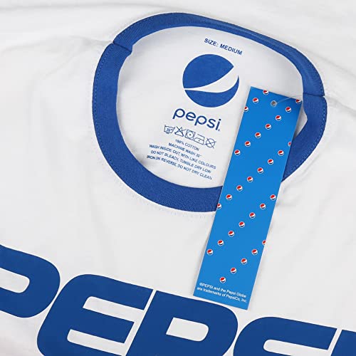 Pepsi 1991 Camiseta, Blanco (Blanco/Royal Wry), S para Hombre