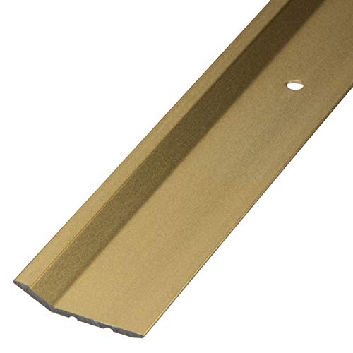 Perfil de transición de aluminio Gedotec, Alu perforado | Barra niveladora piso del pie | Perfil compensador de Oro anodizado | Tira de cubierta 100 cm | 1 pieza - riel de transición atornillado