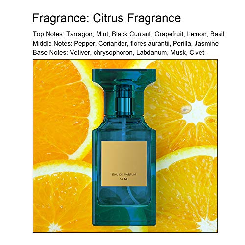 Perfume masculino cítrico de 50 ml, fragancia de larga duración EDT en aerosol, regalo para hombres, atractivo caballero, fragancia de larga duración en aerosol de sabor ligero