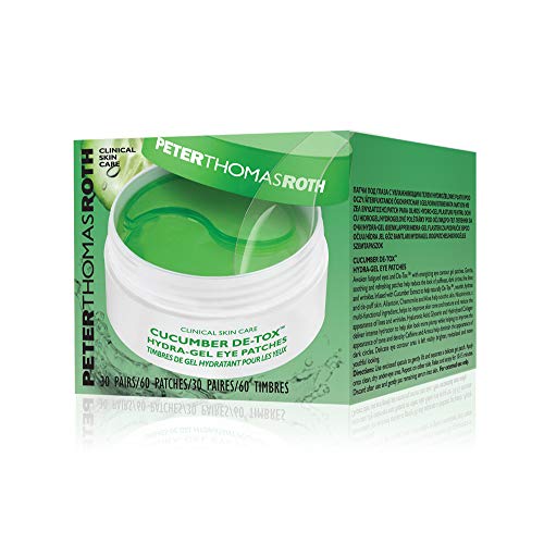 Peter Thomas Roth  Roth Cucumber Detox Hydra-Gel Eye Patches 30 Pairs60 Tapones para los oídos, 4 cm, Negro (Black)