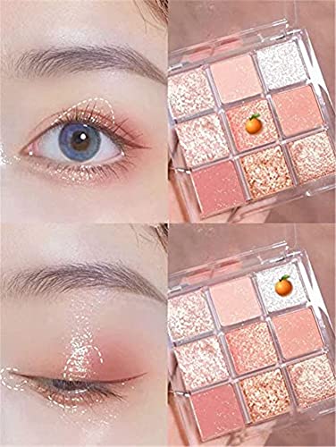 PETSBURG Paleta de maquillaje profesional de sombra de ojos, brillo mate, 9 colores de alta pigmentación colorida, textura cremosa, paleta de maquillaje de larga duración (rosa)
