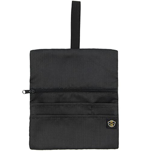 PG MASK® Tabaquera de Tela Jacquard para Hombre - Funda Pitillera para Tabaco, Papel de Liar, Filtros y Encendedor con Bolsillo Secreto. (Pindot - Black)