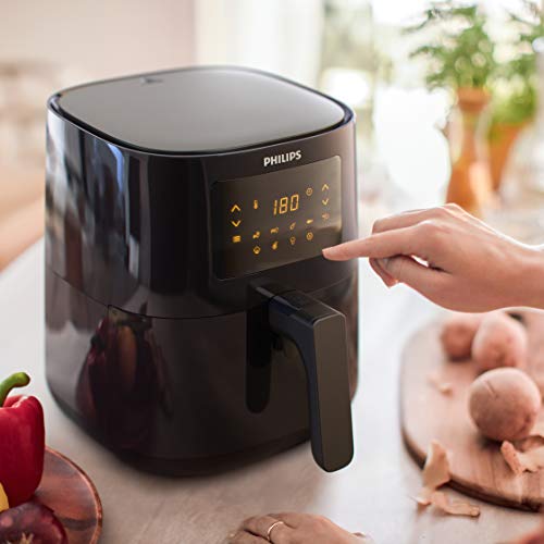 Philips HD9252/90 Airfryer - Freidora de aire caliente original (1400 W, para 2-3 personas, 800 g/4,1 l, pantalla digital), color negro
