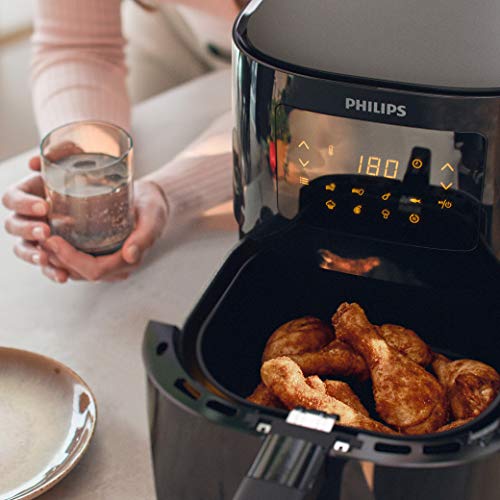 Philips HD9252/90 Airfryer - Freidora de aire caliente original (1400 W, para 2-3 personas, 800 g/4,1 l, pantalla digital), color negro