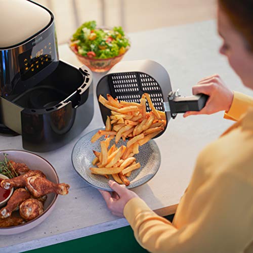 Philips HD9252/90 Airfryer - Freidora de aire caliente original (1400 W, para 2-3 personas, 800 g/4,1 l, pantalla digital), color negro