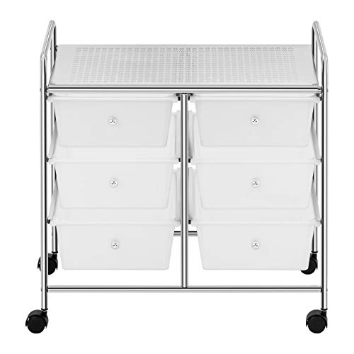 Physa Carrito para Cosméticos Carro De Peluquería Physa RR-22 (Bastidor Fabricado En Metal Cromado, Carga Máxima 38 kg, 6 Cajones)