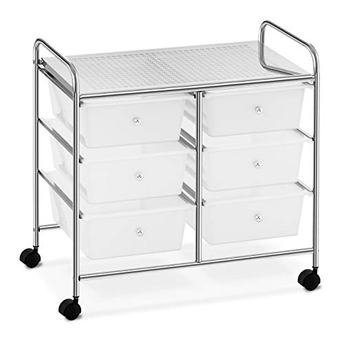 Physa Carrito para Cosméticos Carro De Peluquería Physa RR-22 (Bastidor Fabricado En Metal Cromado, Carga Máxima 38 kg, 6 Cajones)