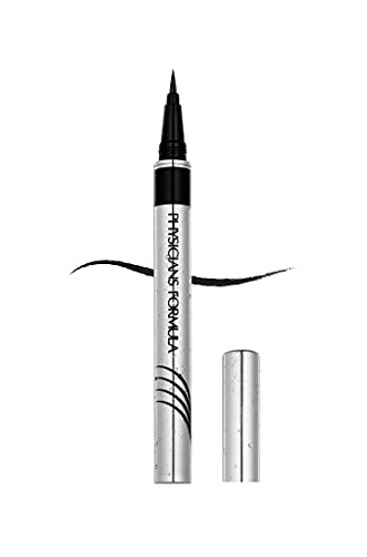 Physicians Formula, Eye Booster Waterproof Ultra-Fine Liquid Eyeliner, Delineador Líquido Ultrapreciso, Fácil de Aplicar, Waterproof, Suero Acondicionador de Pestañas y Péptidos, Blackest Black 30 g