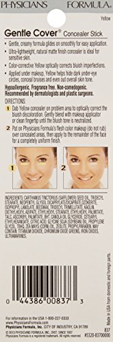 Physicians Formula - Gentle Cover Concealer Stick - Lápiz Corrector - Suave y de Fácil Aplicación - Oculta Manchas, Ojeras y Pequeñas Imperfecciones de la Piel - Yellow