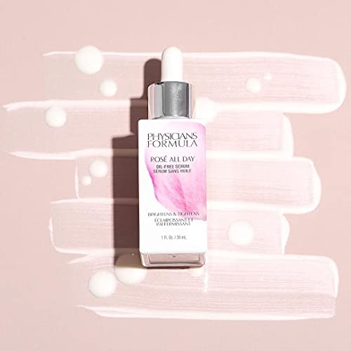 Physicians Formula - Rosé All Day Oil-free Serum - Antioxidante, Sin Aceite, Suero Perlado - Fórmula con Agua de Rosas, Bayas de Goji y Ciruela Kakadu - Rosé