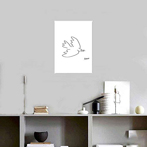 Picasso Paz Paloma Lienzo Pintura Resumen Línea Dibujo Arte Póster Impresiones Negro Y Blanco Pared Arte Imágenes para Sala Hogar Decoración Sin Marco WBR-381-WKAQM