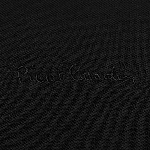 Pierre Cardin Hombre Polo Premium de Manga Larga Ajuste Clásico (Large, Black)