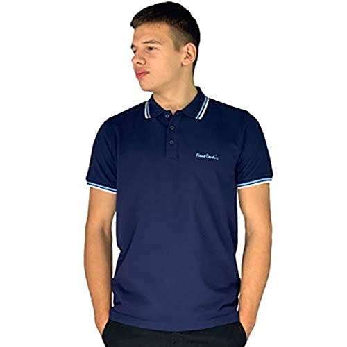 Pierre Cardin - Polo de corte clásico para hombre, con franja en el cuello y las mangas Multicolor azul marino XL