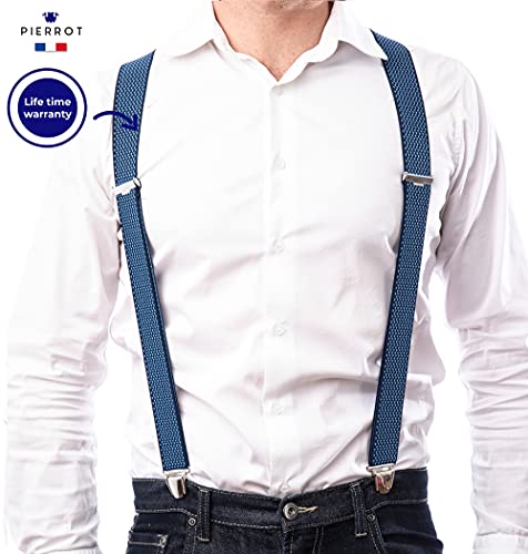 pierrot - Tirantes para Hombre - Made in France - Garantía de por vida - 100% francés