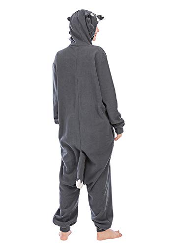 Pijamas de Animales de Una Pieza Unisexo Adulto Traje de Dormir Cosplay Disfraz Lobo,LTY33,2,M