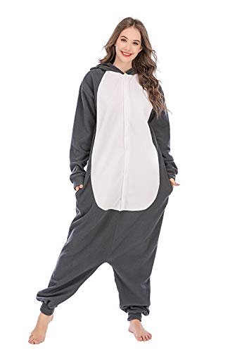 Pijamas de Animales de Una Pieza Unisexo Adulto Traje de Dormir Cosplay Disfraz Lobo,LTY33,2,M