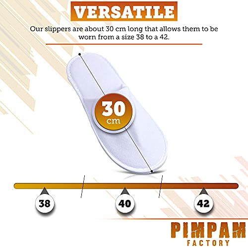 PimPam Factory - Zapatillas de Rizo de Algodón | Fabricado en España | Color Blanco | Lavables | Pantuflas para Hotel, Spa, Casa, Viaje | Unisex| Para Invitados y Huéspedes