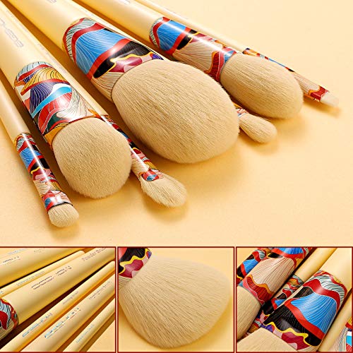 Pinceles De Maquillaje Listos Para Usar 7 Sets Para Cara Y Ojos Sin Complicaciones Juego De 2 Piezas Con Un Tubo De Cartón Ecológico Para El Polvo Corrector Fundación Del Resaltador Lápiz De Sombra