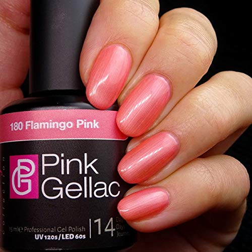 Pink Gellac 180 Flamingo Pink Color Esmalte Gel Permanente 14 días