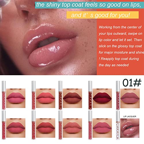 Pintalabios Mate de Larga Duración, Labial Líquido, 10 Piezas Líquido Pintalabios Traje, Pintalabios Mate Liquido Lápiz Labial Pintalabios Impermeable Kit, Labiales Mate Larga Duracion (02)