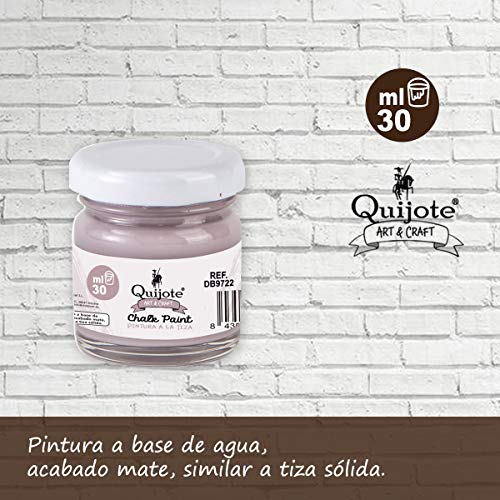 PINTURA A LA TIZA QUIJOTE PAPER WORLD - Chalk paint, a base de agua, 30ml, para muebles, madera, metal, cerámica, piedra, escayola, vidrio - LILA.