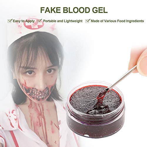 Pintura Corporal Facial Sangre Falsa, Maquillaje Profesional Sfx Sangre Falsa Para Halloween O Fiestas De Disfraces, Maquillaje De Terror Realista Para Efectos Especiales(30ml)